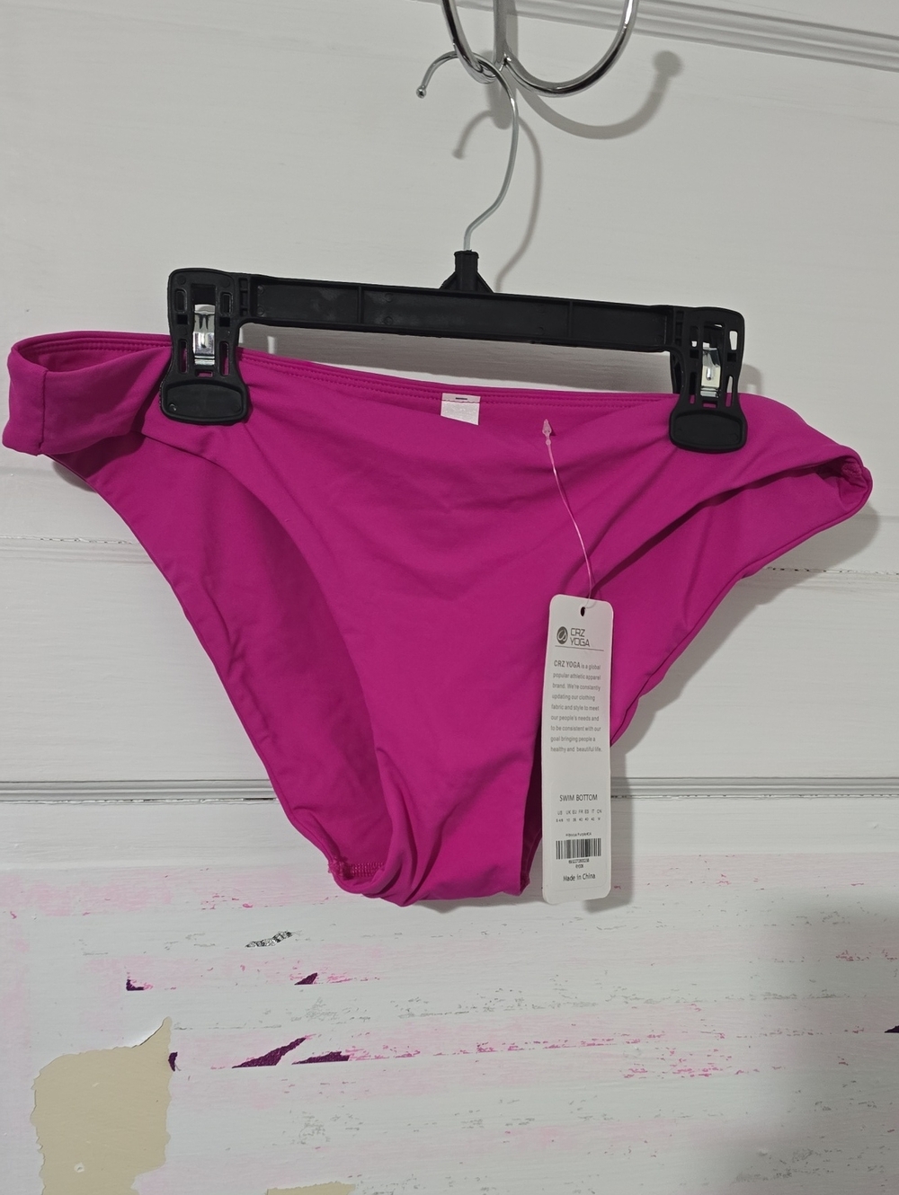 CRZ YOGA Women's High-Cut Bikini Bottom - Fuchsia